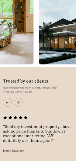 Property listing mobile view