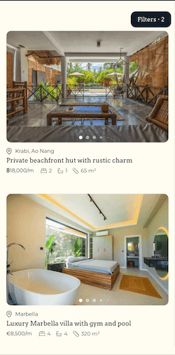 Property search mobile view